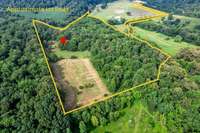 Great view of the lot lines from the back corner of the property. These are approximate lot lines.