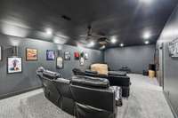Plush carpeting enhances the cozy, theater-like atmosphere, perfect for long viewing sessions. 8385 Lascassas Pike Lascassas, TN 37085