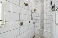 The massive tile shower features multiple shower heads, including detachable options for a customized experience and truly luxurious bathing experience!  8385 Lascassas Pike Lascassas, TN 37085