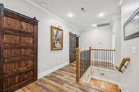Upstairs several rooms feature stunning sliding farmhouse doors! 8385 Lascassas Pike Lascassas, TN 37085