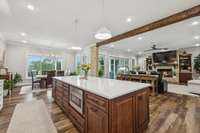 The expansive 10-foot island provides plenty of workspace and includes a built-in microwave for added convenience. 8385 Lascassas Pike Lascassas, TN 37085