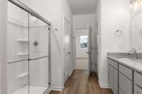 Primary bathroom features walk-in shower!
