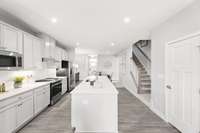 Large kitchen island, perfect for entertaining (gas not available)