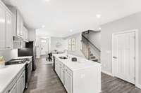 Large kitchen island, perfect for entertaining (gas not available)