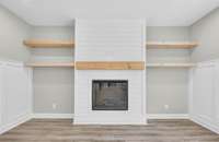 Electric fireplace with floating shelves