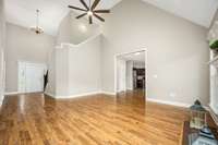 The vaulted ceiling makes this living area feel so much bigger!