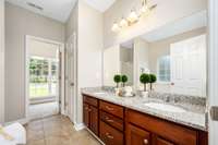 Primary bath with walk-in closet