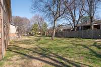 Privacy fence, and plenty of space