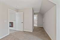 Bedroom 3 is adjacent to the office or bonus area. So you can set up a tv and the guests can be close to the bonus room. Very convenient floorplan.