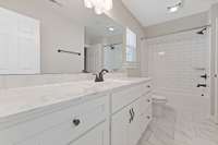 The upstairs bath.