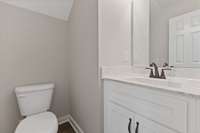 There is also a half bath for guests downstairs. So they don't have to go into the master.
