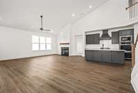 Tall ceilings in main living area.