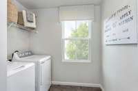 The spacious laundry room conveniently located on the 2nd floor close to the bedrooms. –