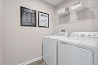 The spacious laundry room conveniently located on the 2nd floor close to the bedrooms.