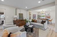 The renovation included opening up the living areas to create a beautiful layout.