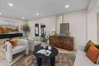 The spacious floor plan includes multiple spaces for relaxing and entertaining.