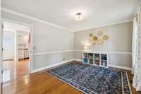 Located just off the kitchen, the separate dining room is currently used as a playroom, highlighting its versatility. 2648 Chatham Ct Murfreesboro, TN 37129