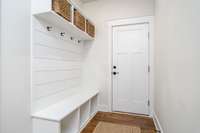 Drop Zone area with Storage, Hooks and Bench- Just off the garage