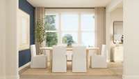Formal dining room for elegant gatherings, or use this flex space any way you want to meet your needs. These are artist's renderings of staged rooms, not actual home listed, but our home will be completed soon.