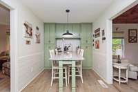 Breakfast Nook with Built in table and cabinets!