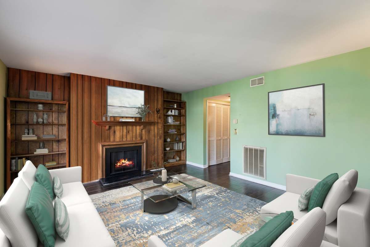 Virtually Designed study/fireplace lounge where you can relax