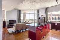 Showing the existing red island. The island can be simply painted, it does not need to be replaced.