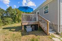 Extra storage area under the back deck for bikes, toys, lawn equipment, etc.