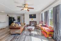 Vinyl plank flooring is a neutral color to enhance your warm or cool color scheme.