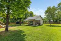 There are also BBQ options available on-site, along with a covered patio featuring lighting and ceiling fans.