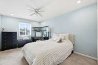 Fourth bedroom with recessed lights, window, & ceiling fan. 1454 Indian Pl Murfreesboro TN 37129