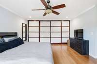 Another view of your primary bedroom with hardwood flooring, ceiling fan, & recessed lighting. 1454 Indian Pl Murfreesboro TN 37129
