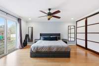 Primary bedroom with outdoor access & crown molding.1454 Indian Pl Murfreesboro TN 37129