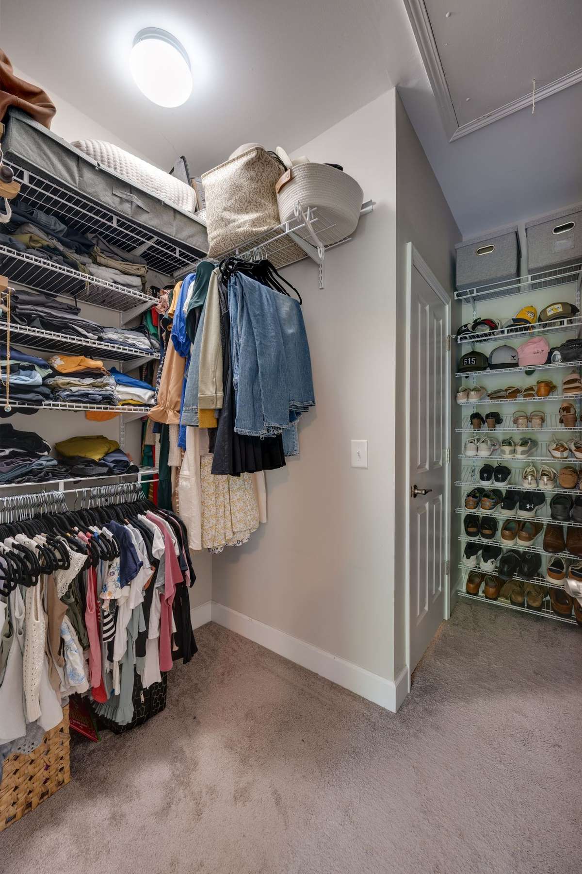 Primary closet with custom shelving