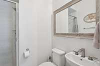 Main living area, full bathroom.