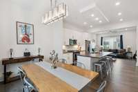 Bar sitting and dining room sitting.