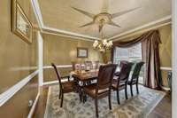 Sophisticated ambiance with star ceiling and large window for natural lighting.