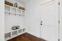 Just inside the garage entry into the home, you'll love having this drop zone for all the "extras" as you come in the door. What a great way to stay organized!