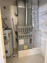 Closet with central return and water heater