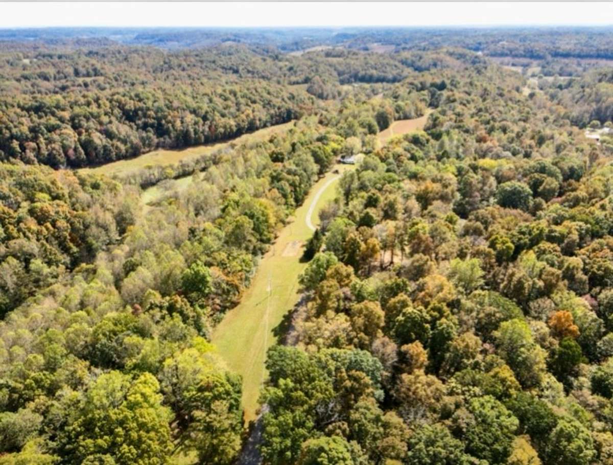Drone photo shows the length of property.