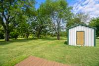 This storage building has electric and concrete flooring