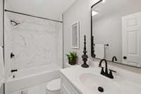 Everything is new in this Hall Bathroom!