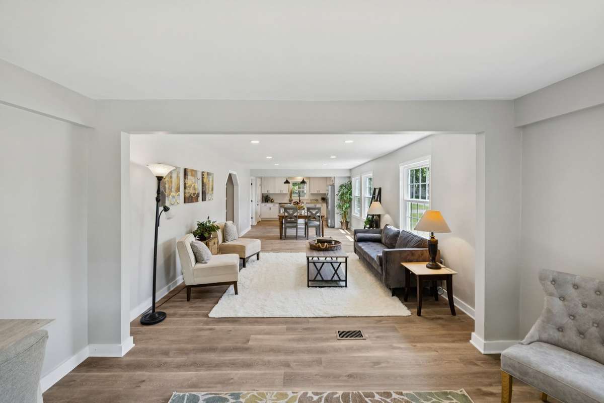 The Living room and Dining space are 25 ft long... you'll love all the space!