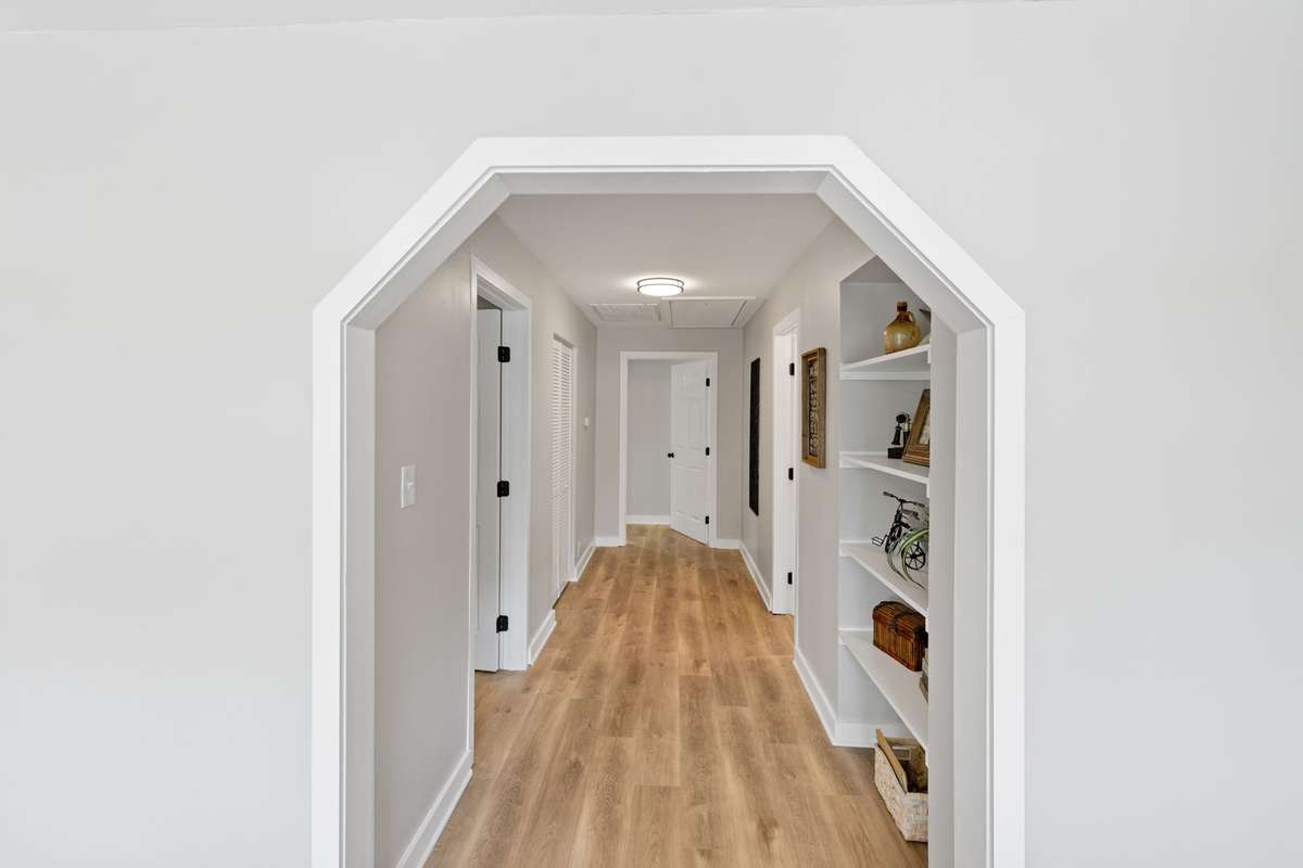 The main hallway leading to the bedrooms and bathrooms is very wide!