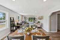 Lots of natural light and recessed lighting makes this home very bright and airy