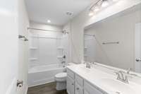 Upstairs Bathroom with dual sink