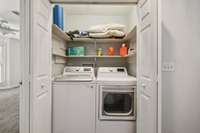 washer and dryer conveniently upstairs near bedrooms