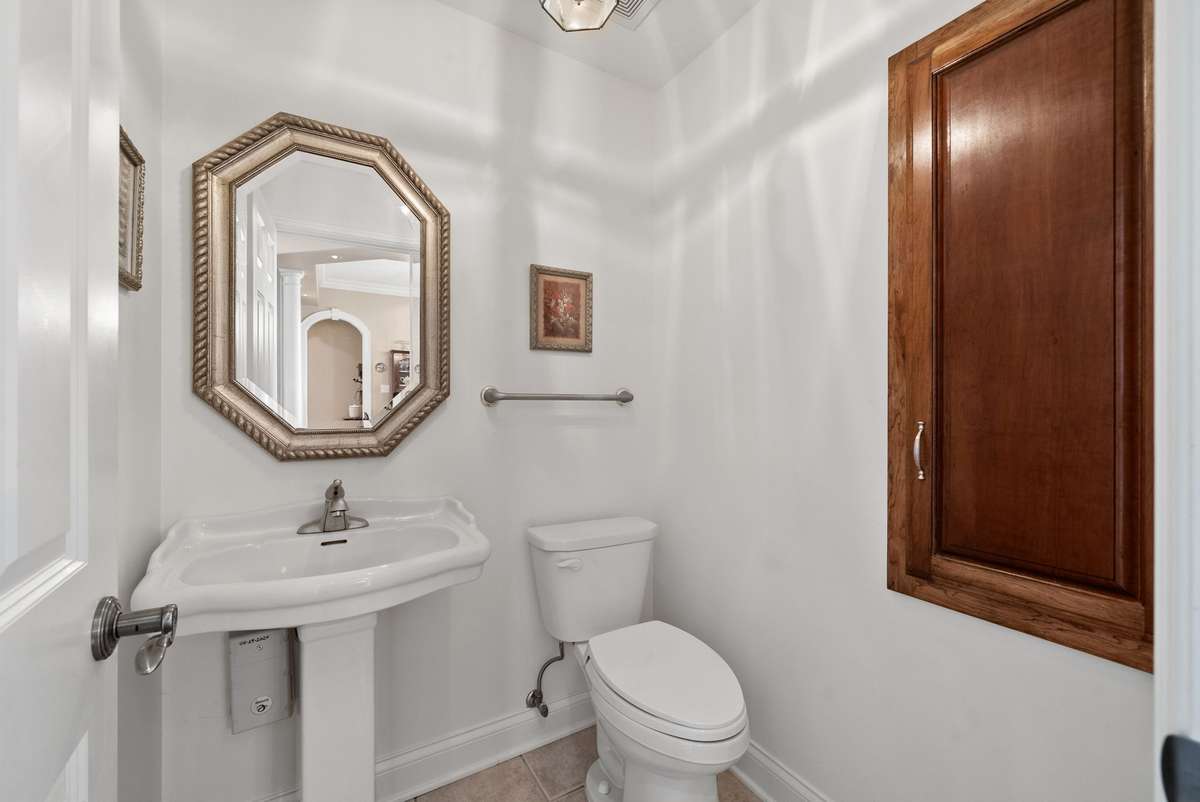 Half bath right off front door in entry way