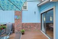 Sliding doors go into dining area.