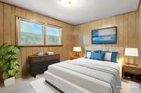 Guest bedroom virtually staged.