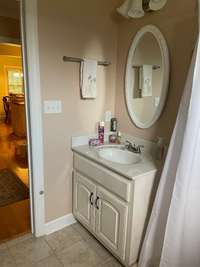 Hall bath with walk-in shower